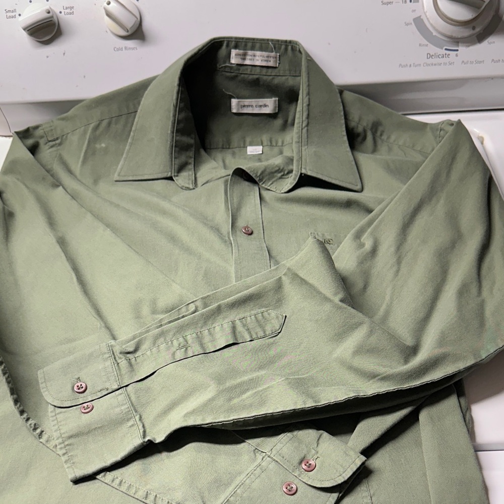 Pierre Cardin Olive Button-Up Shirt